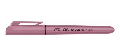 Caneta Brush Rosa Metalizado Cis