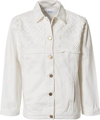 Desigual Chaq_clavel Chaqueta Vaquera Niña Blanca Talla 7/8