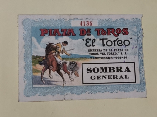 Boletos Plaza De Toros El Toreo Año 1925-26