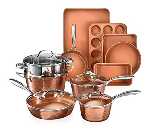 Colección Gotham Steel Hammered Copper - Juego De Utensilios