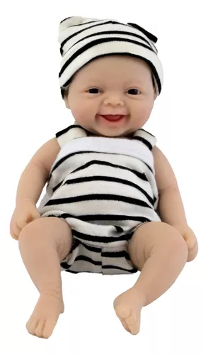 Mini Bebe Reborn Niña 25cm Tierna Ojos Cerrados Realista Ros