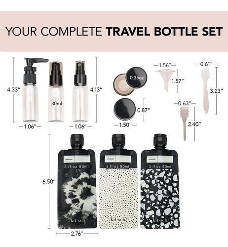 Botellas De Viaje Modernas Contenedores Tarro Bolsa Portatil