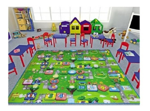 Alfombra Anti Golpes Para Bebes Y Niños Doble Diseño 145x180