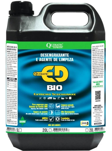 Desengraxante Biodegradável Ed Bio 5 Litros - Dx2 - Tapmatic