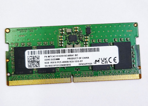  Ram Notebook Micron Sodimm  Ddr5 4800 Kit 16gb (2x8gb)