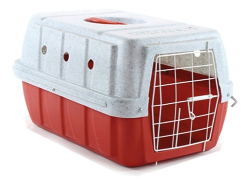 Imagem 1 de 1 de Caixa De Transporte Para Caes E Gatos Clicknew N1 Vermelha