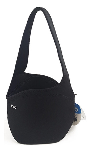 Lunchera De Neopreno Brio Lovely Bolso Térmico Con Correa Negro Liso