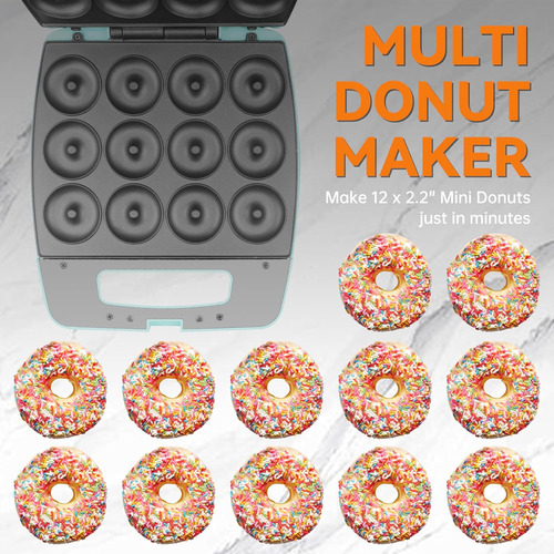 Máquina Para Hacer Mini Donuts Baker's Friend, Hornea 12 ...