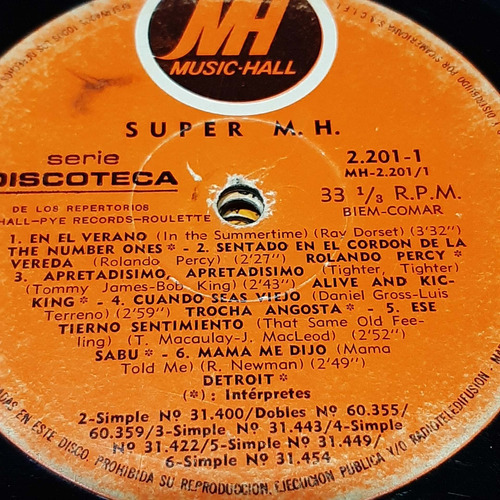 Sin Tapa Disco Super Mh Number Ones Percy Detroit Cp0