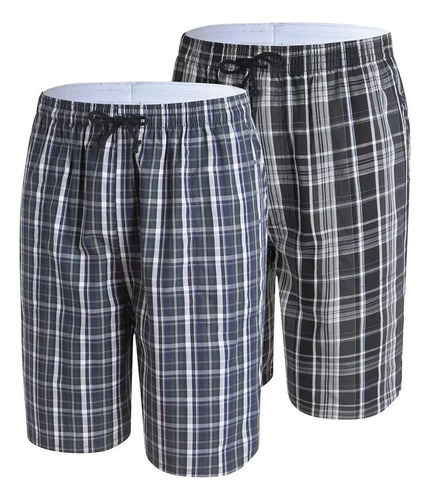 Pantalones Cortos De Playa Para Hombre Pijama Algodón 2 Pcs