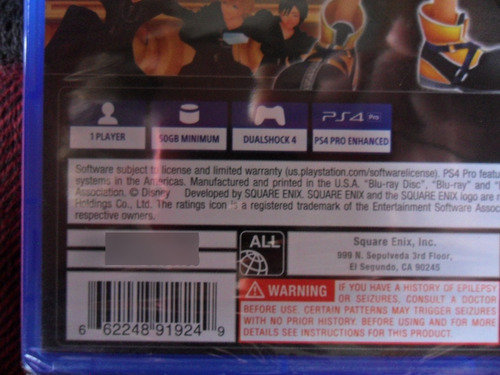 Kingdom Hearts Hd 1.5+2.5 Remix Ps4