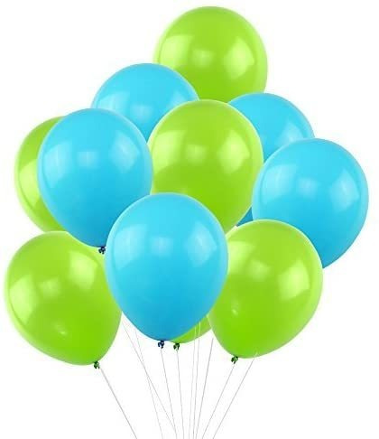 24 Globos Latex Mate R12 Verde Manzana Azul Claro Pastel