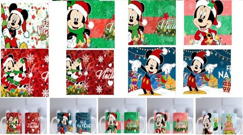 Plantillas Sublimación Tazas Navidad Mickey & Minnie