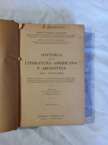 Historia De La Literatura Americana Y Argentina Gutierrez 