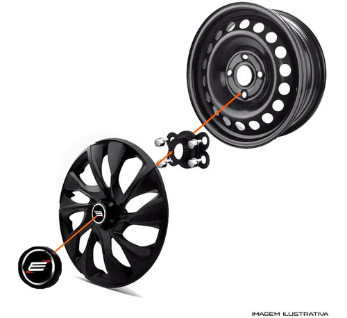 Imagem 7 de 9 de Jogo Calota Ford Ka 2019 Aro 14 Esportiva Black 2020 2021