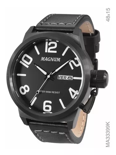 Relógio Magnum Sports Masculino MA34192T Pulseira Borracha em