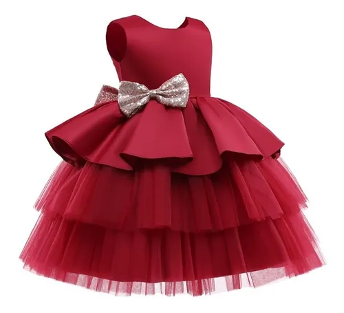 Vestido Fiesta Niña Color Vino | MercadoLibre 📦