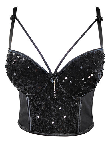 Black Background Dazzling Purple - 38c/85 - Velvet Sequin
