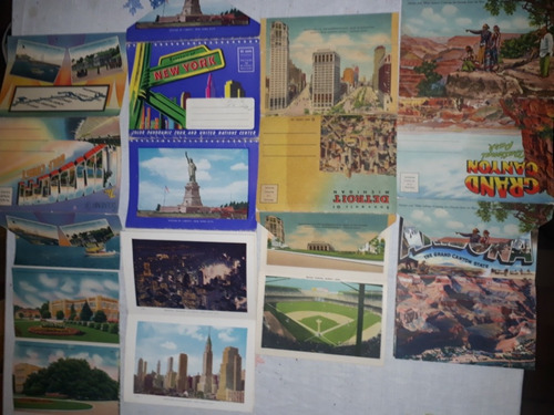 Postales Antigua Made In Usa Lote X 4 Desplegables