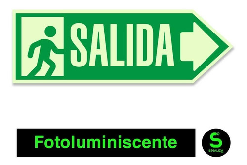 Señal Fotoluminiscente Salida Derecha 30x10cm Trovicel