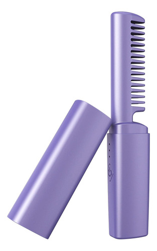 Mini Plancha De Pelo Recargable, Peine Caliente, Violeta