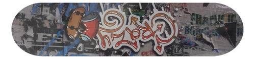 Skate Infantil Ruedas Con Ruleman Tabla Madera 60x15cm Grafitti