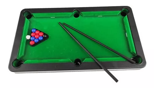 Brinquedo Mesa de Sinuca Clássica 55x32cm Snooker Kit