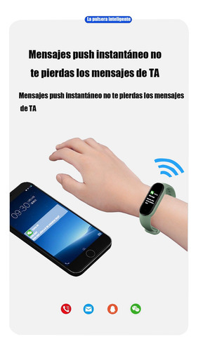 Pulsera Inteligente Deportiva M5 Fitness Negro Milanese Verde Negro