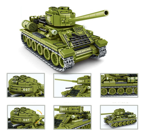 Minibuild Bloques Soldados Y Tanques T34 Modelos Militares