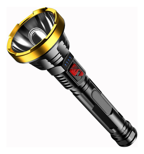 Anillo Con Forma De Cabeza Dorada, Potente Linterna Led Reca