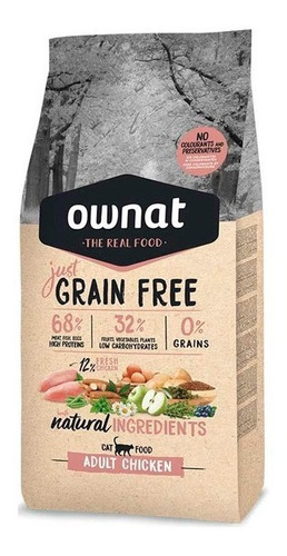 Alimento Ownat Grain Free Adult Chicken gato 3 kg 
