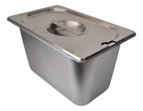 Baño Maria 6 Insertos 1/4 De 15 Cm Con Tapa Acero Inoxidable