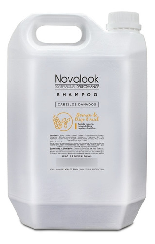 Shampoo Novalook Germen De Trigo Y Miel 5l Cabellos Dañados