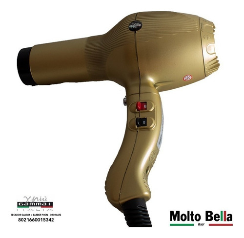 Gamma+ Secadora Para Hombre Barber Phon Barberhood Color Dorado 110v 125v