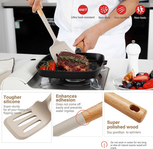 Juego De Utensilios De Cocina, Olla Grande De Silicona An...