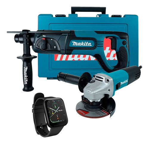 Rotomartillo Sds + Miniesmeriladora Makita Hr2475x4 + Reloj