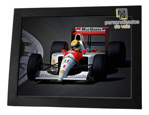 Imagem 1 de 1 de Placa Em Aço Inox Ayrton Senna No Quadro