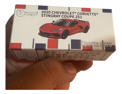 Corvette Stingray Coupe Z51 Bburago Escala 1:64 De Coleccion Rojo