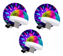 Comprar Kit X3 Mini Focos Led Rgb Giratorio Bolichero Auto Usb 