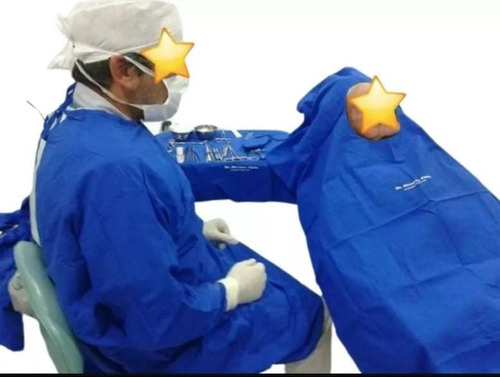 6 Kits Odontológico D Campos E Capotes Cirúrgico Azul Es. Pe