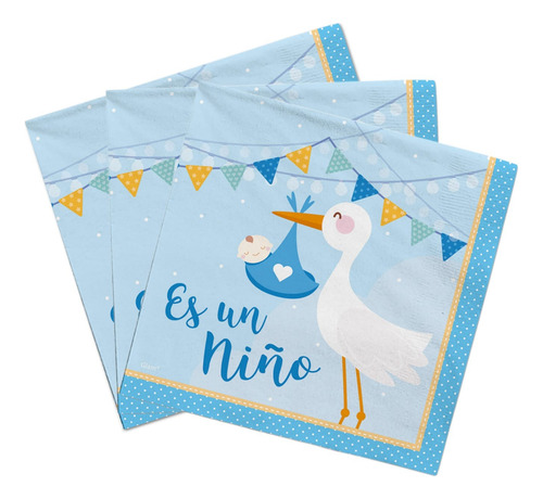 Servilletas Baby Shower Es Un Niño 12 Pcs Cotillón