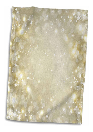 Toalla De 3d Rose White And Gold Sparkle Bokeh With St...