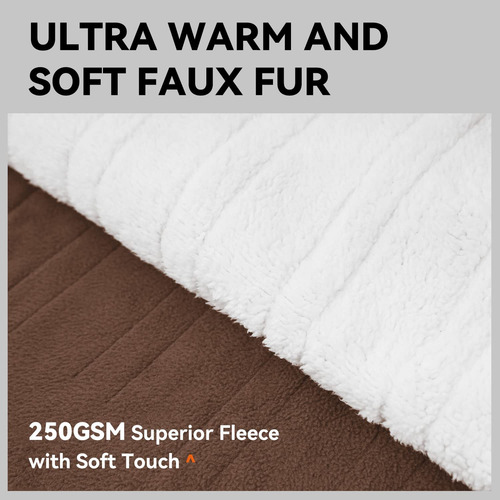 Manta Eléctrica Sherpa 50x60 Pulgadas 5 Niveles Calefacción Chocolate Nombre Del Diseño