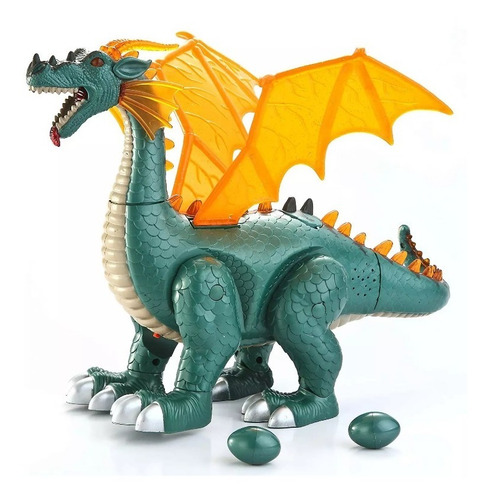 Diverzone - Dinosaurio Verde Luz Y Sonido Camina Pone Huevos