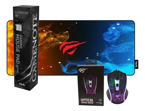 Combo Kit Gamer Mousepad + Mouse Havit Gamenote