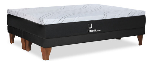 Cama Zen Top Spring  Hybrid Tela Negro King