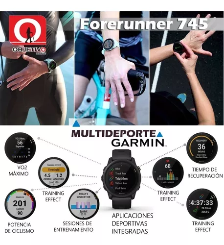 Smartwatch - Garmin Forerunner 745, Magma Red, 43.8 mm, Reloj Inteligente  para Correr con GPS, Autonomía de hasta 7 Días