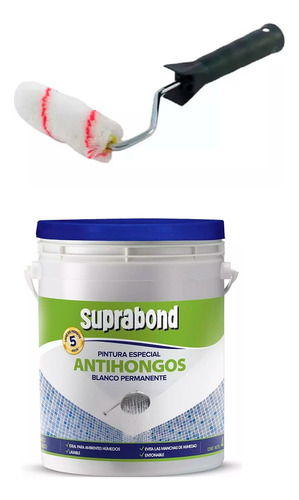 Pintura Antihongos Suprabond 4kg + Rodillo Antigota Polacrin