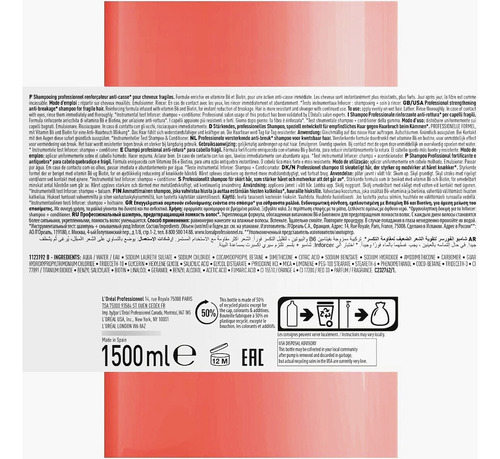 Shampoo Inforcer Loreal 1500ml B5 + Biotin 1,5l