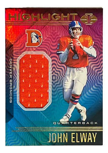 John Elway Game Used Jersey Card Panini Illusions 2020 Inser (Usado)